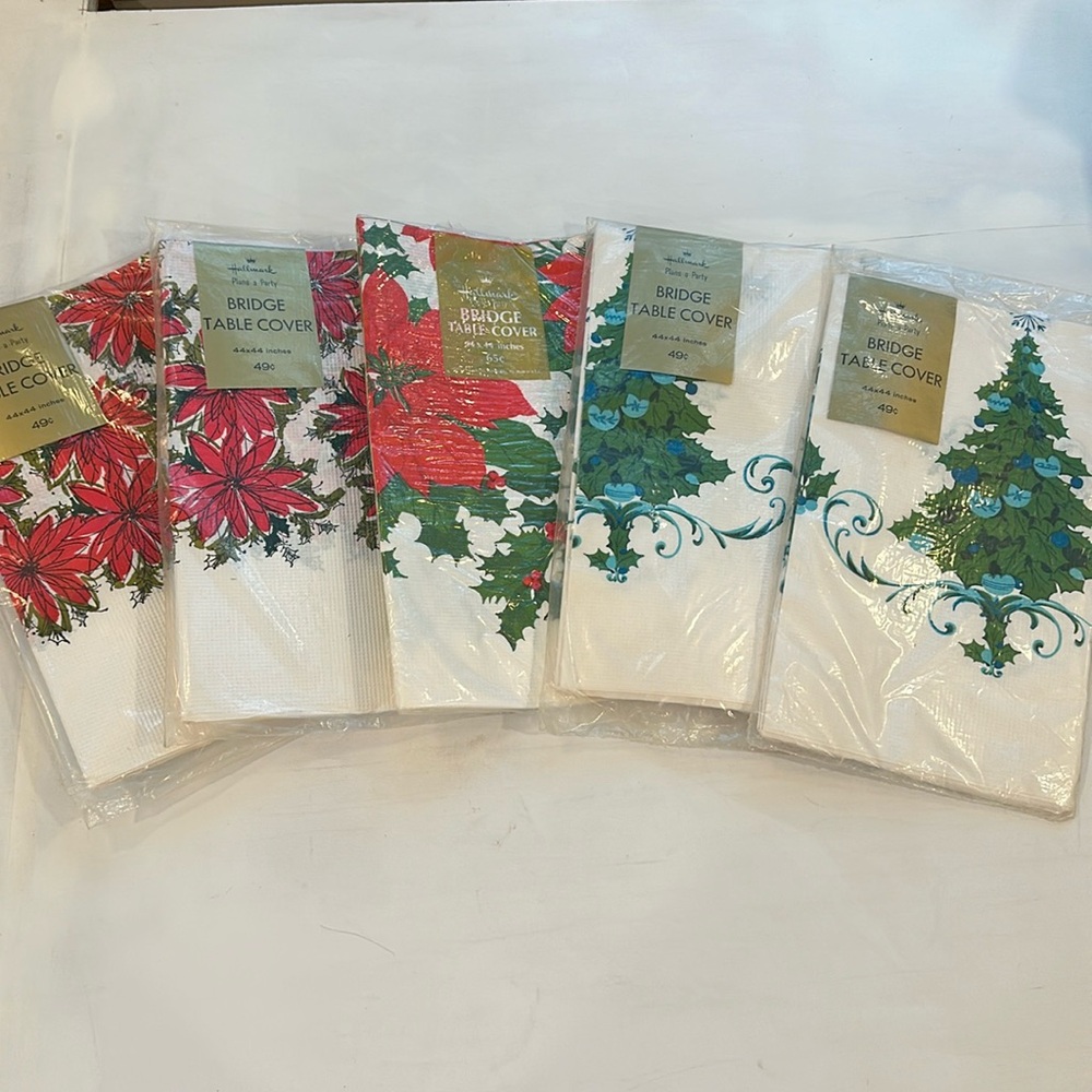 Set of 5 Vintage Hallmark Bridge Table Covers